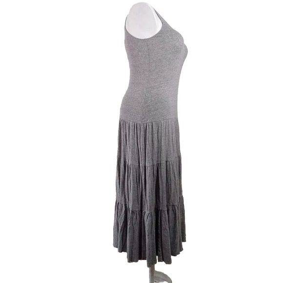 CAbi Dress M Resort Gray Long Maxi Stretch Sleeveless Tier Flowy Comfortable - Picture 7 of 7
